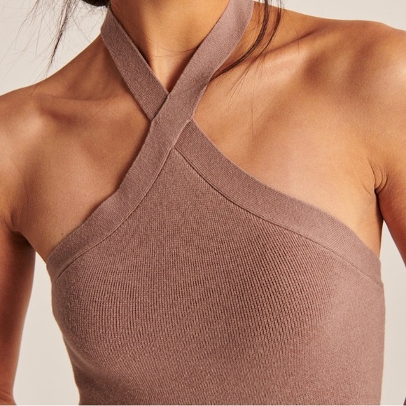 Abercrombie & Fitch | NWOT pinkish-mauve halter bodysuit. Perfect condition. - Picture 2 of 8